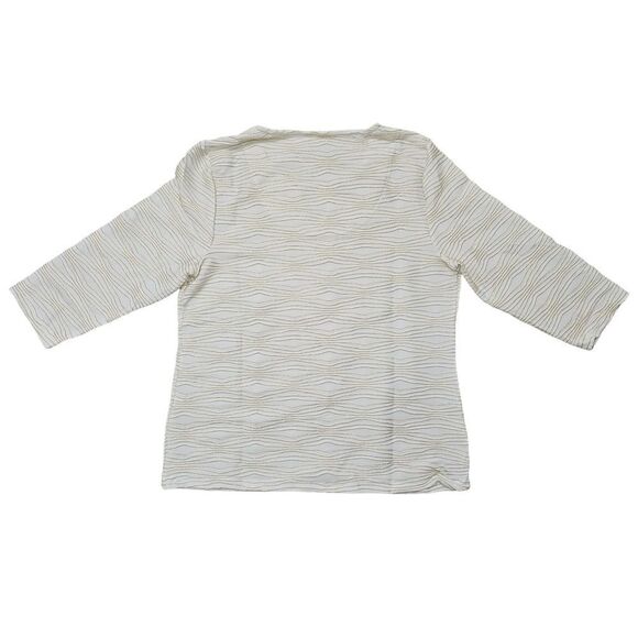 JM Collection Jacquard Metallic Top Eggshell Combo L - Picture 3 of 6